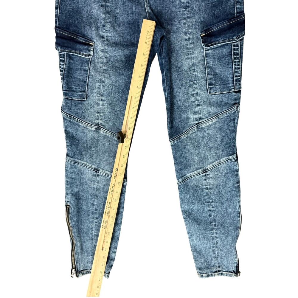 L'Agence Patton Medium Wash Mid Rise Skinny Cargo Denim Jeans size 26 Utility - Picture 7 of 13